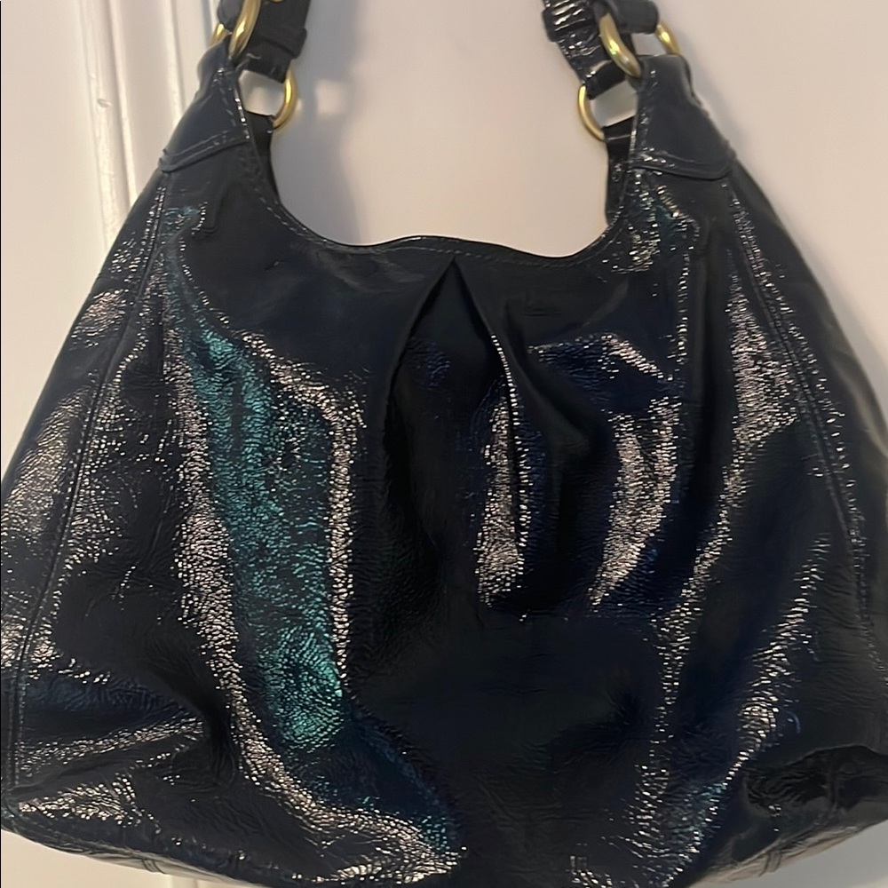 Coach Shiny Black Hobo Bag